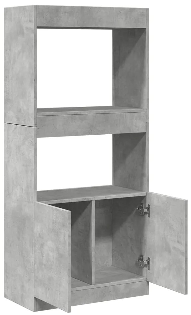Armário alto 63x33x140 cm derivados de madeira cinzento cimento