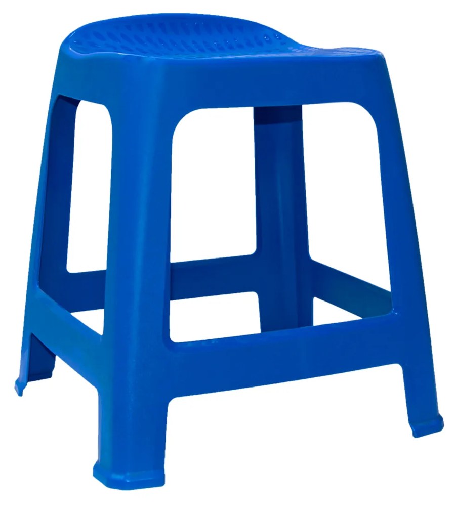 Banco Polipropileno Colour Redondo Azul 45X43X51cm