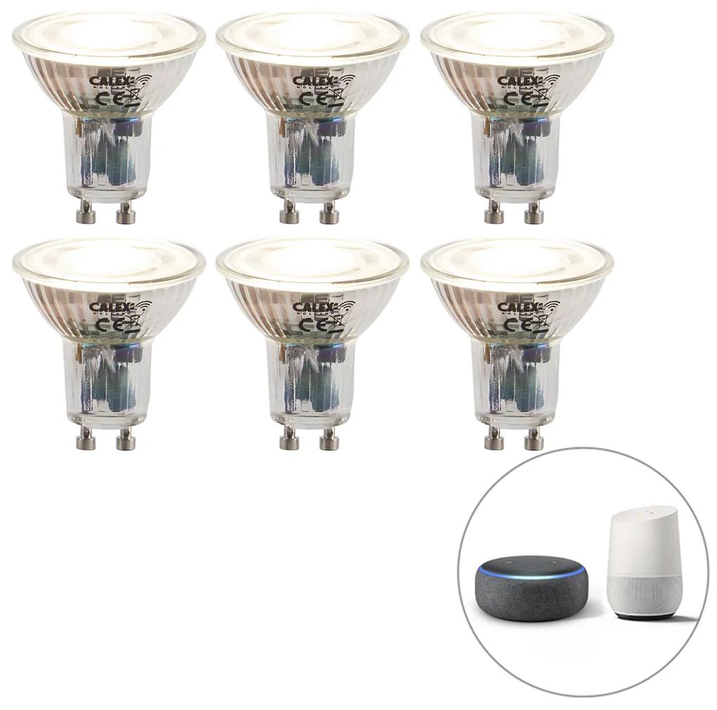 Conjunto de 6 lâmpadas LED reguláveis inteligentes GU10 5W 345 lm 2200-4000K