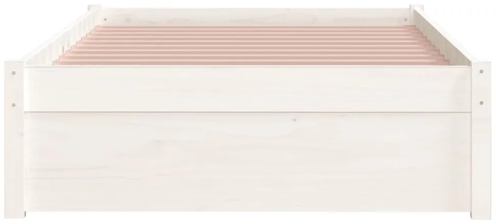 Estrutura de cama solteiro 90x190 cm madeira maciça branco