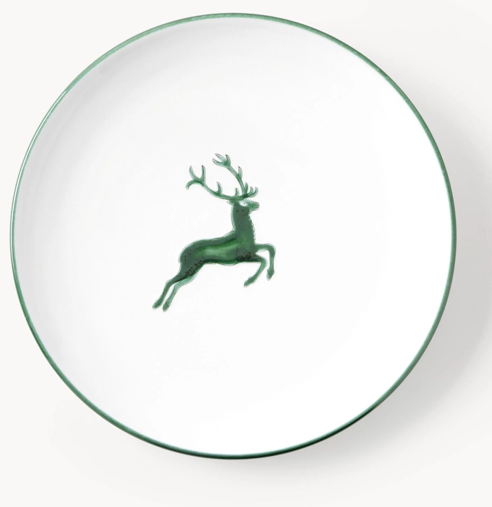Prato de jantar pintado à mão Grüner Hirsch