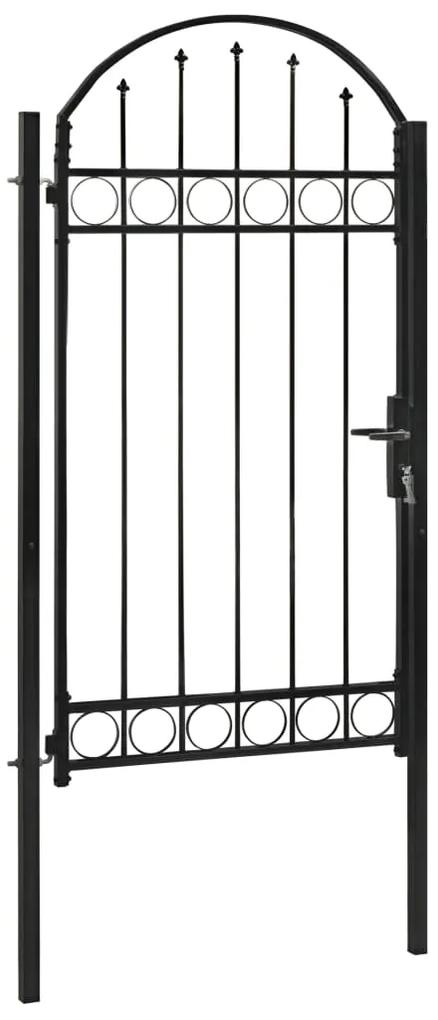 Portão para cerca com topo arqueado 100x250 cm aço preto
