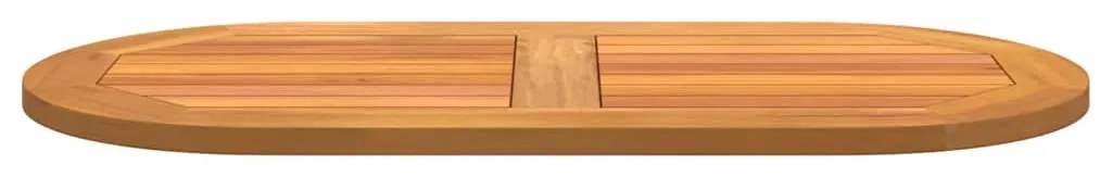 Tampo de Mesa 90x45x2,2 cm Oval de Madeira Sólida de Acácia