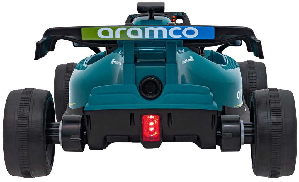 Carro elétrico para Crianças 12V 4 motores Formula 1 Aston Martin Rodas Espuma EVA, assento couro ecológico Carga até 30 kg Verde