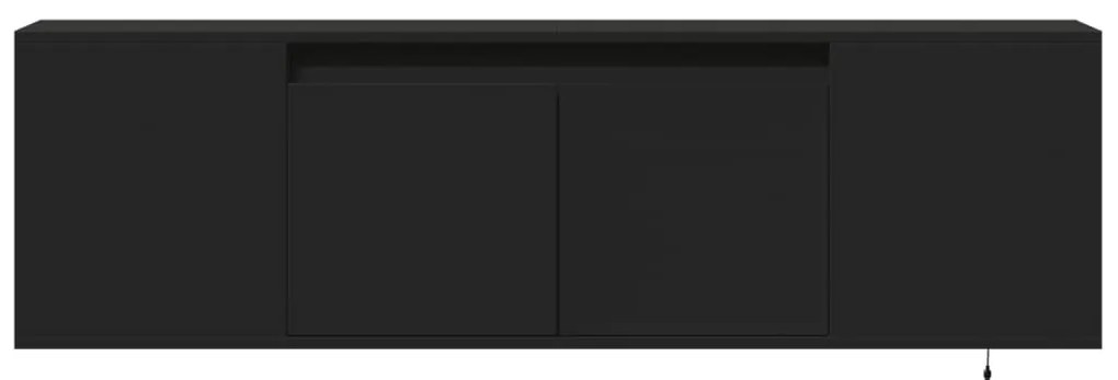 Móvel de parede para TV com luzes LED 135x31x39,5 cm preto