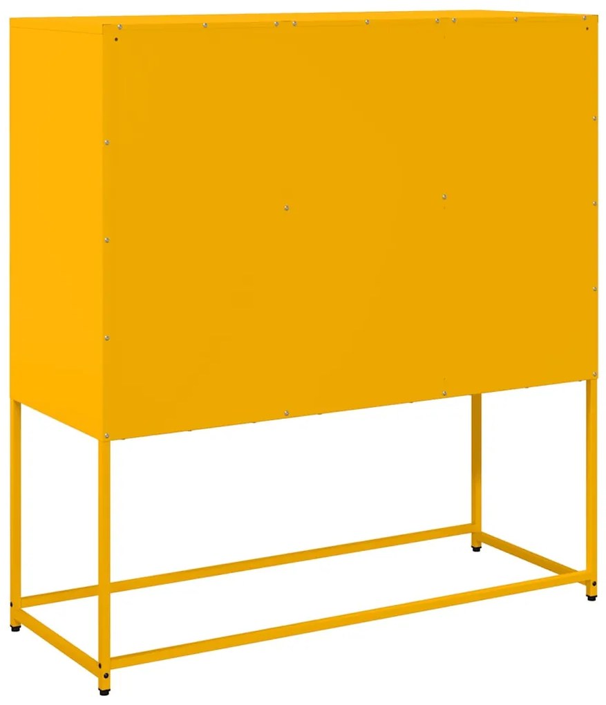 Aparador 100,5x39x107 cm aço laminado a frio amarelo mostarda