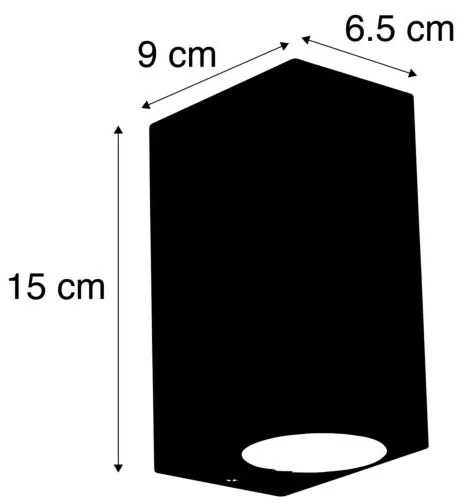 Conjunto de 4 Apliques Cinza Escuro 2 Luzes IP44 - Baleno
