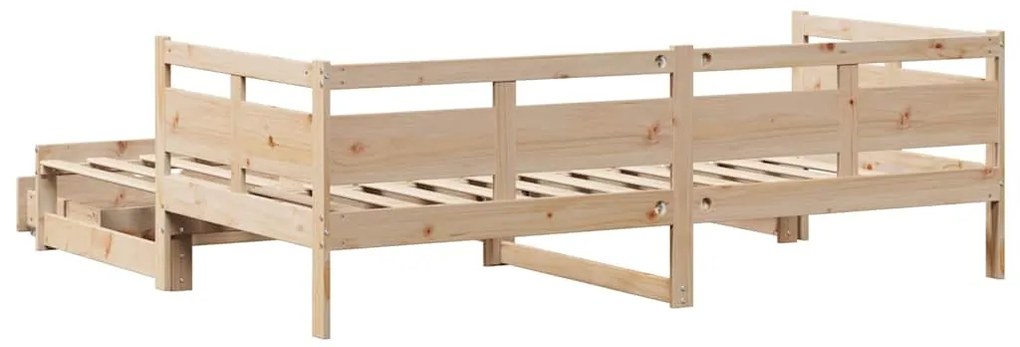 Sofá-cama com gavetão e gavetas sem colchão 90x200 cm