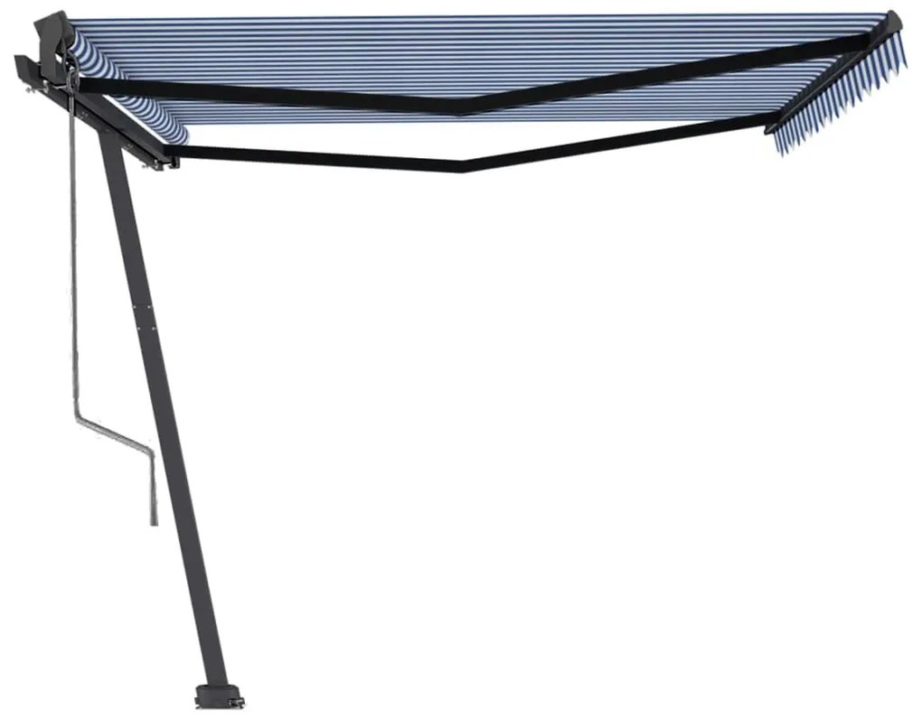 Toldo automático independente 450x350 cm azul e branco