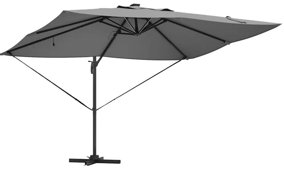 Parasol Cantilever Roma com LEDs Antracite 352x251x265 cm - Estrutura