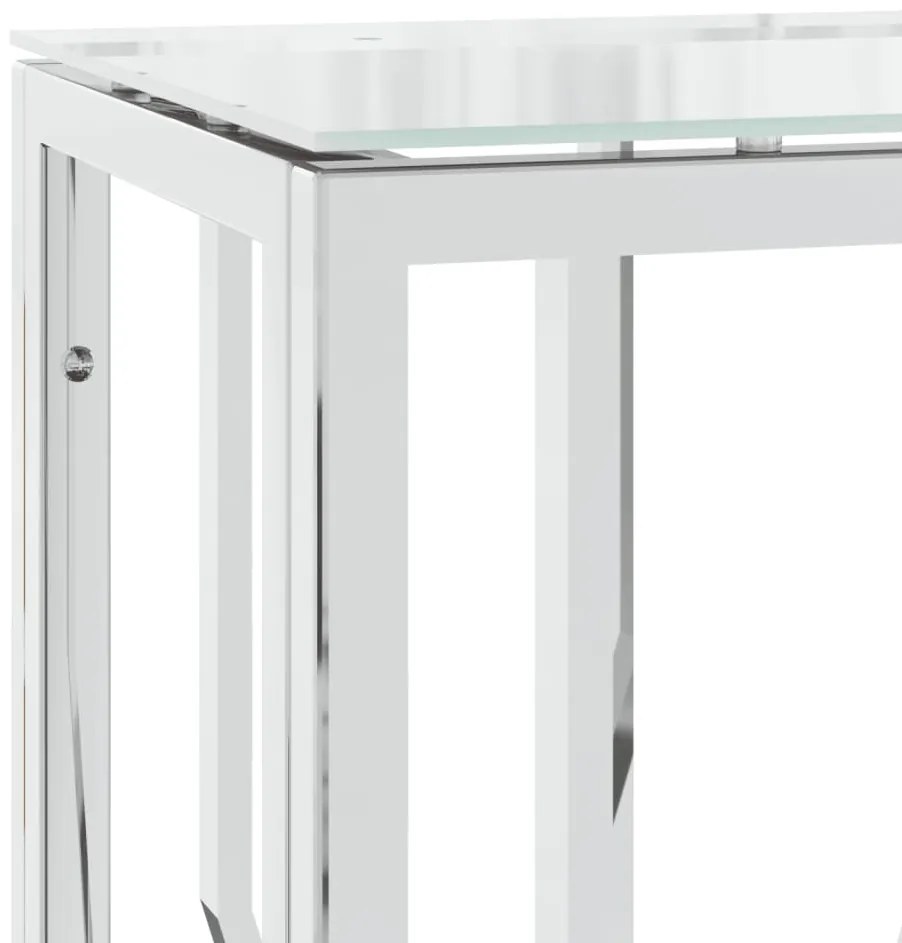 Mesa consola 70x30x70 cm aço inoxidável e vidro