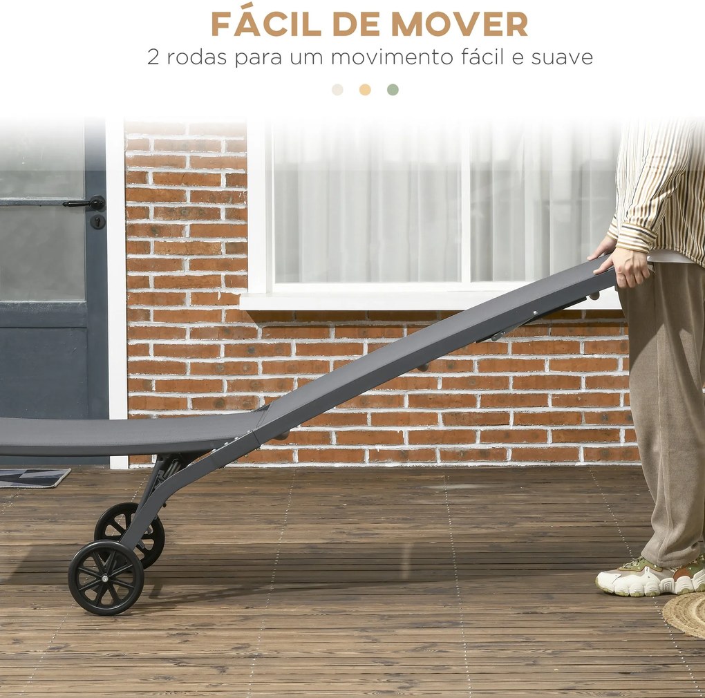 Conjunto de 2 Espreguiçadeiras Reclináveis de Jardim Espreguiçadeiras