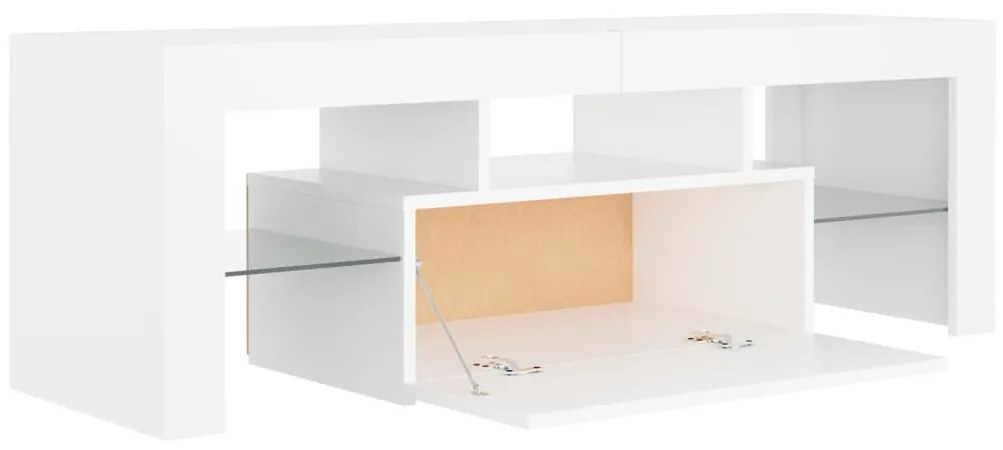 Móvel de TV com luzes LED 120x35x40 cm branco