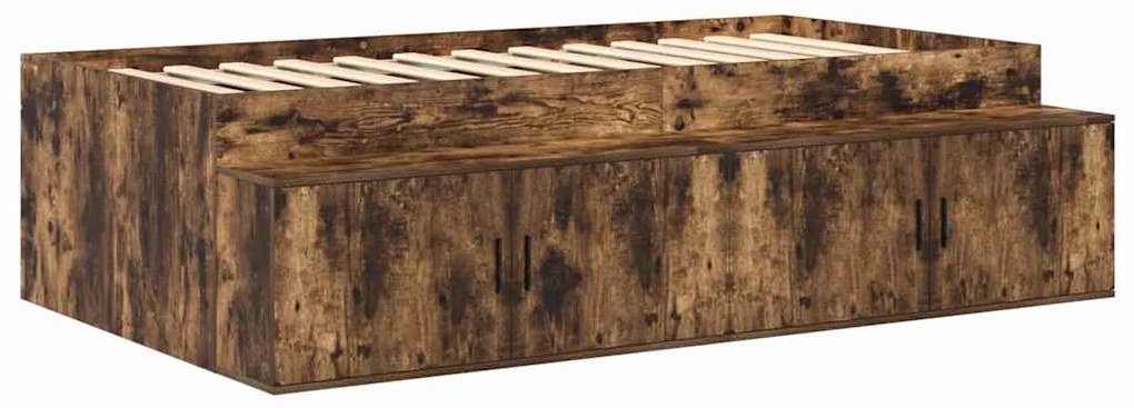 Cama de Armazenamento Carvalho Fumado 75x190 cm