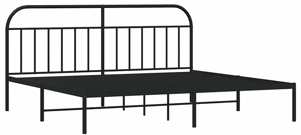 Estrutura de cama com cabeceira 193x203 cm metal preto