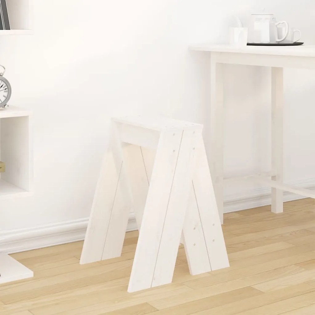 Bancos 2 pcs 40x40x60 cm pinho maciço branco