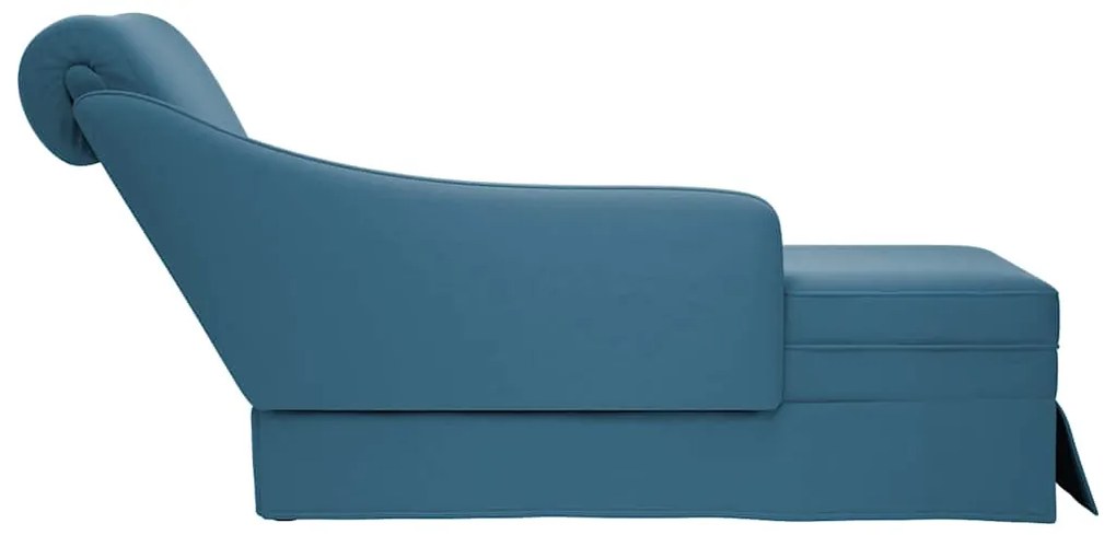 Chaise lounge c/ reforço/apoio de braços direito veludo azul