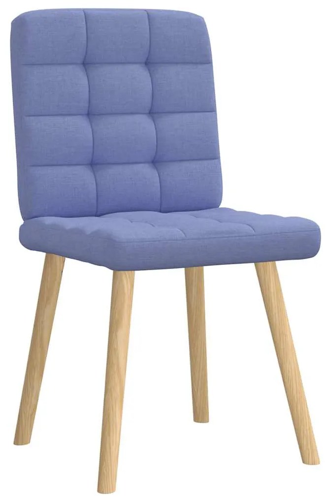 Cadeiras de jantar 2 pcs Jeans Tecido Azul