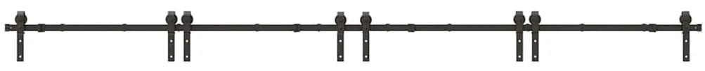 Kit de ferragens para porta deslizante 400 cm aço preto