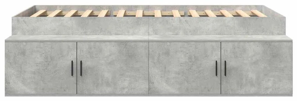 Estrutura de Cama de Armazenamento Cinza Concreto 100x200 cm