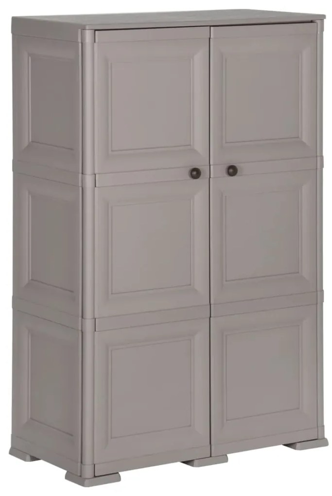 Armário de plástico 79x43x125 cm design de madeira cinzento