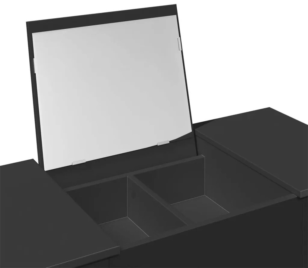 Toucador com espelho 100x45x76 cm preto
