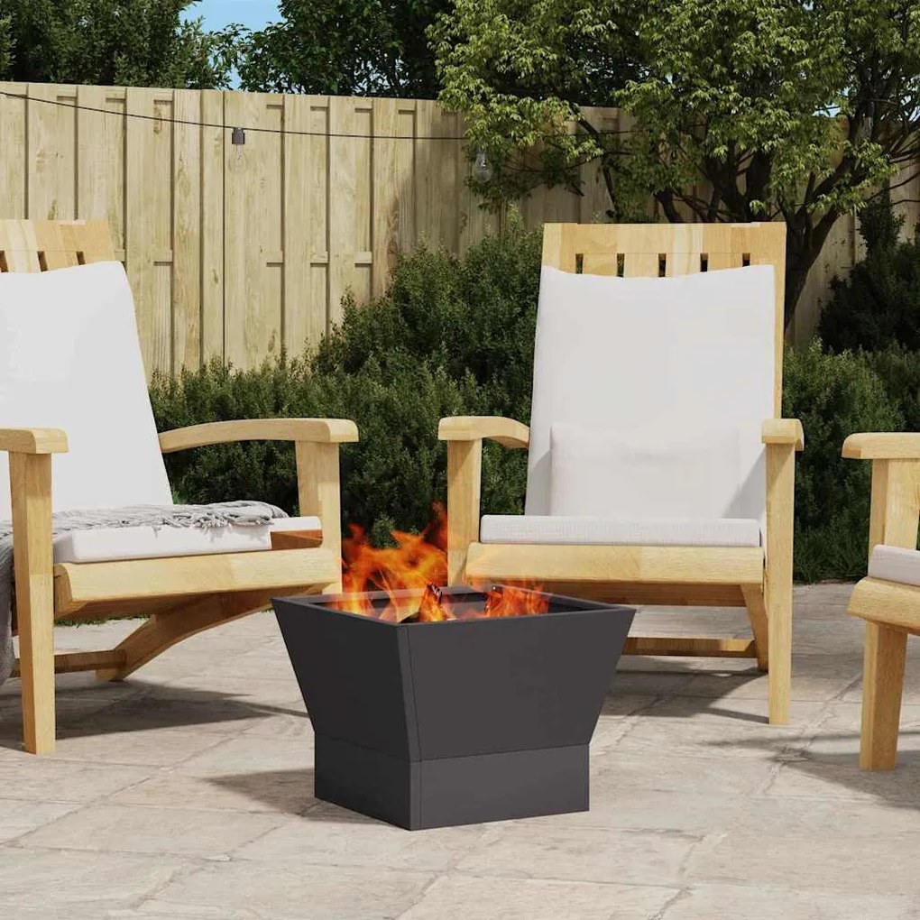 vidaXL Fire Pit Preto 40 x 40 x 35 cm Aço