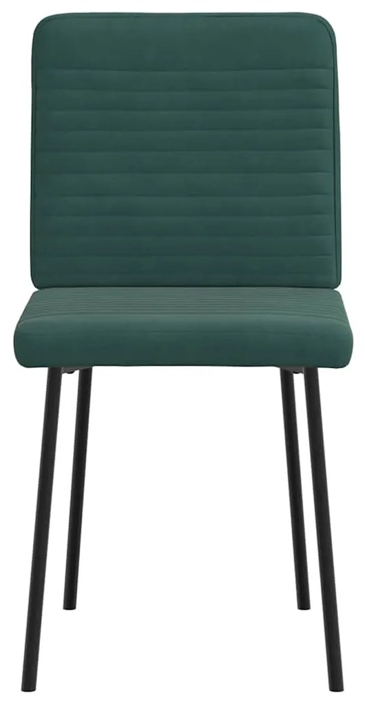 Cadeiras de jantar 4 pcs veludo verde-escuro