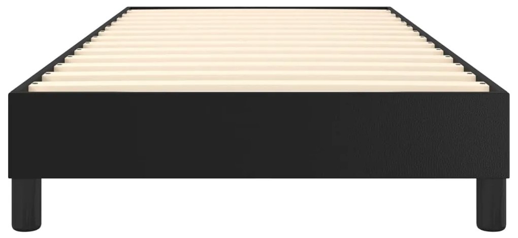 Estrutura de cama 90x190 cm couro artificial preto