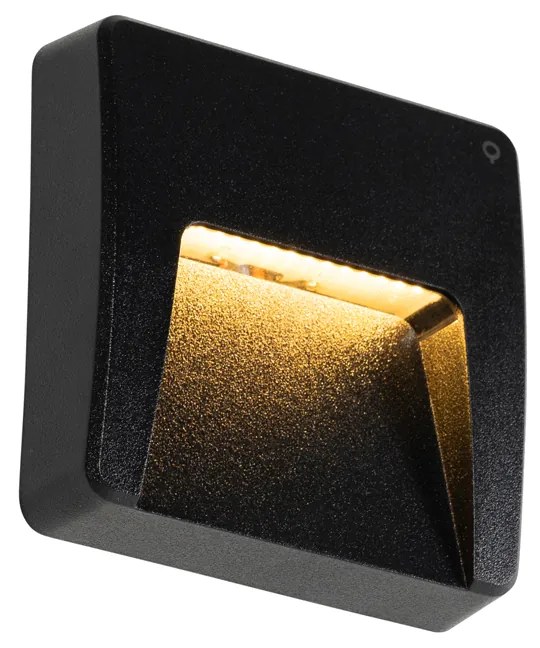 Conjunto de 2 Lâmpadas de Parede Exteriores Quadradas Pretas c/ LED IP65 - Gem Moderno