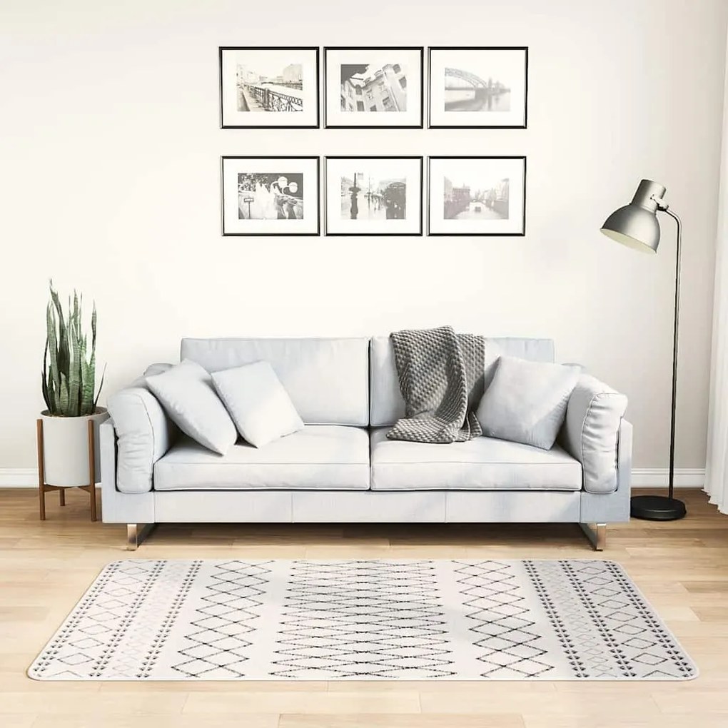 vidaXL Tapete antiderrapante 80x150 cm preto e branco