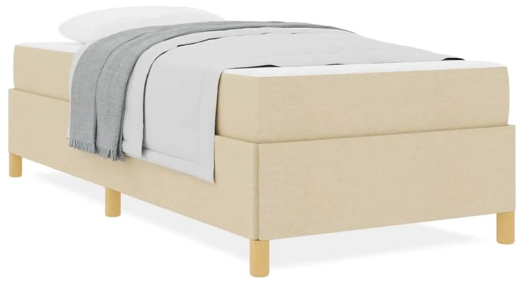 Cama Box Outros Branco e Creme 90 x 190 cm tecido