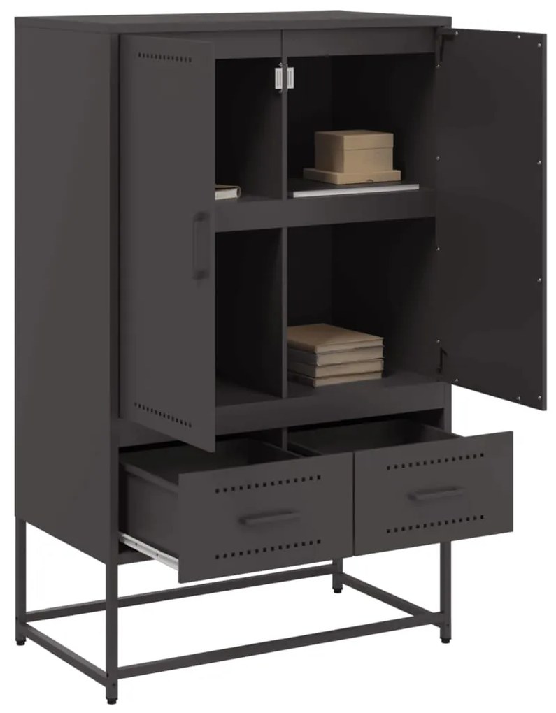 Móvel alto 68x39x111,5 cm aço preto