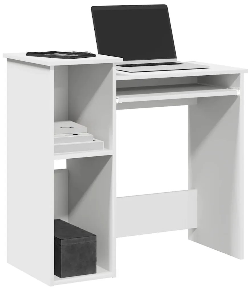 Secretária com prateleiras 84x40x78 cm contraplacado branco