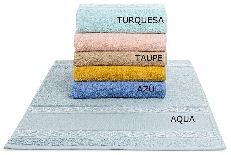 Jogo de 3 toalhas 100% algodão 420 gr./m2 - Toalhas para bordar ponto de cruz: Aqua 1 Toalha P/ medida 100x150 cm - 50x100 cm - 30x50 cm