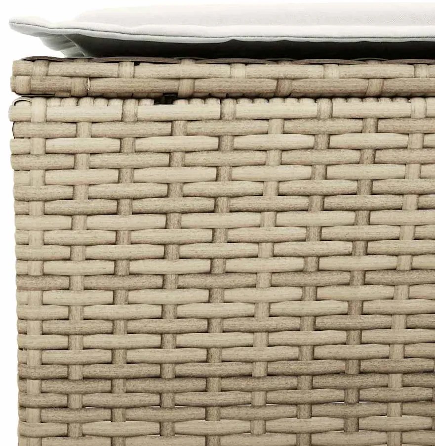 6 pcs conjunto de sofás p/ jardim com almofadões vime PE bege