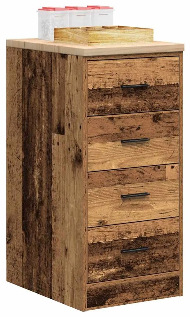 vidaXL Armário de arrumação de garagem Madeira Velha 40x51x85 cm