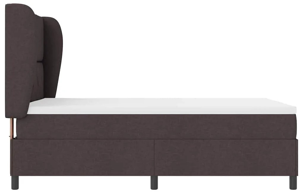 Cama Box com colchão - Marrom escuro - 140x200 cm, tecido