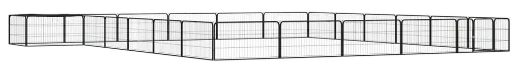 vidaXL Parque p/ cães c/ 24 painéis 100x50 cm aço revestido a pó preto