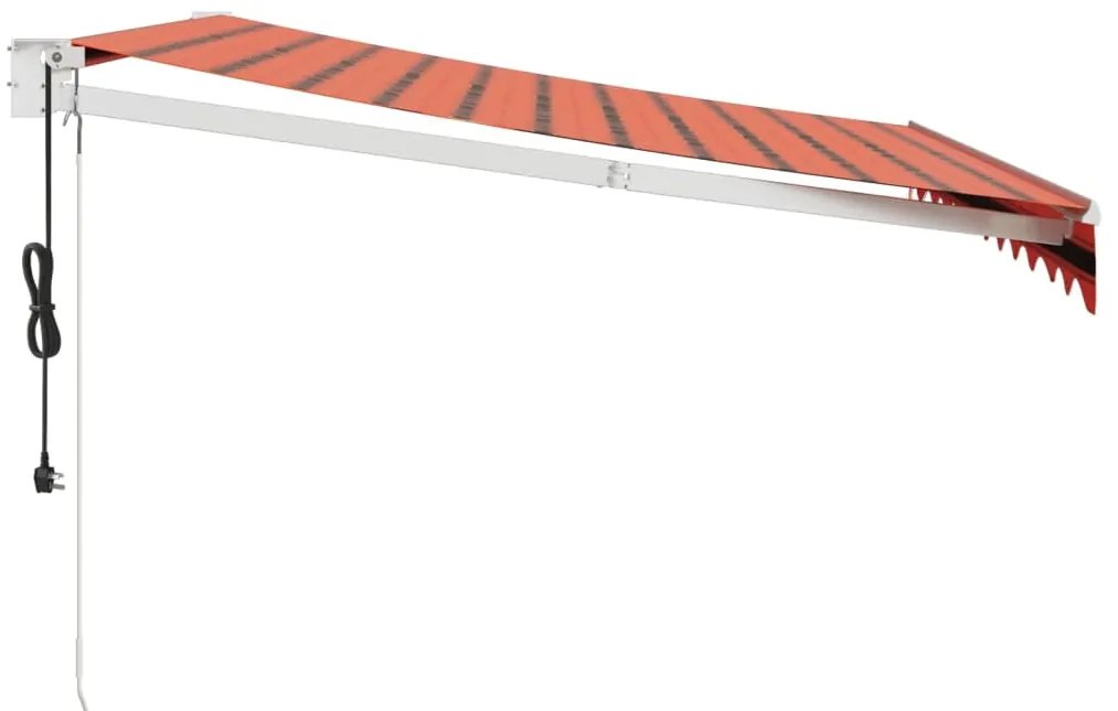 Toldo retrátil automático 3x2,5 m laranja e castanho