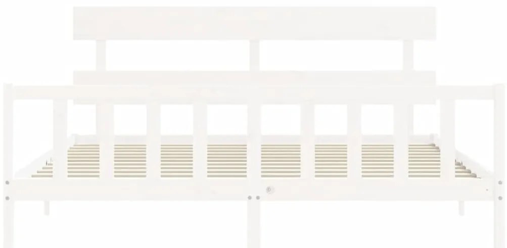 Estrutura cama Super King Size c/ cabeceira madeira branco
