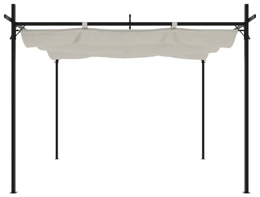 Pérgola com toldo retrátil 295x292x230 cm cor creme
