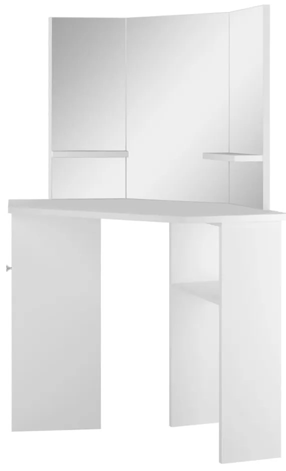Mesa de maquilhagem/toucador de canto branco