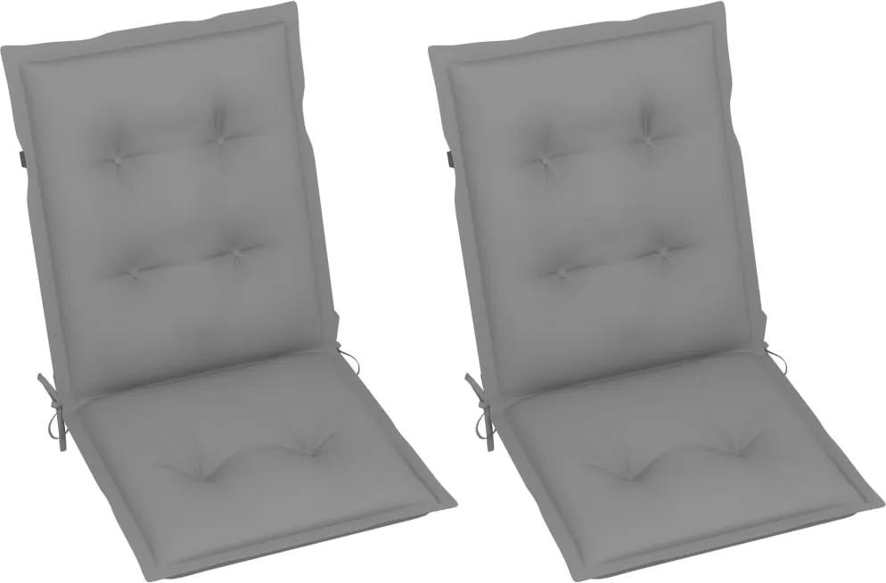 Almofadões para cadeiras de jardim 2 pcs cinzento 100x50x7 cm