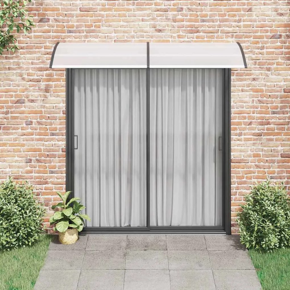 Toldo para porta 240x75 cm PC preto e transparente