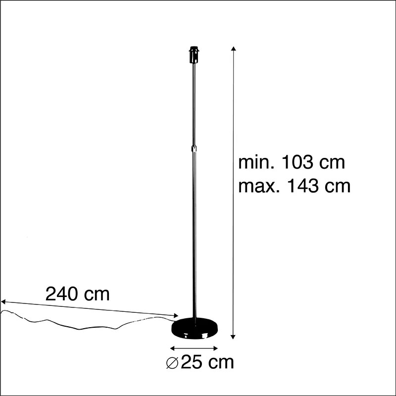 Candeeiro de pé vintage ajustável dourado - Parte