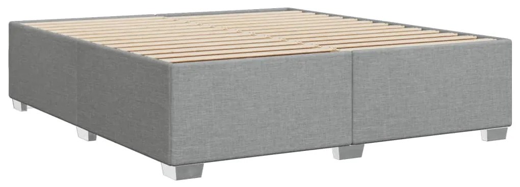 Estrutura de cama sem colchão 200x200 cm tecido cinzento-claro
