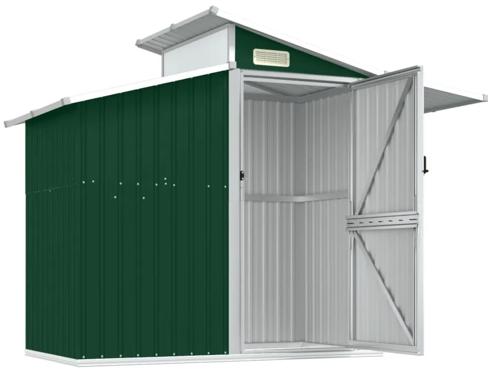 Abrigo de jardim 270x130x208,5 cm aço galvanizado verde