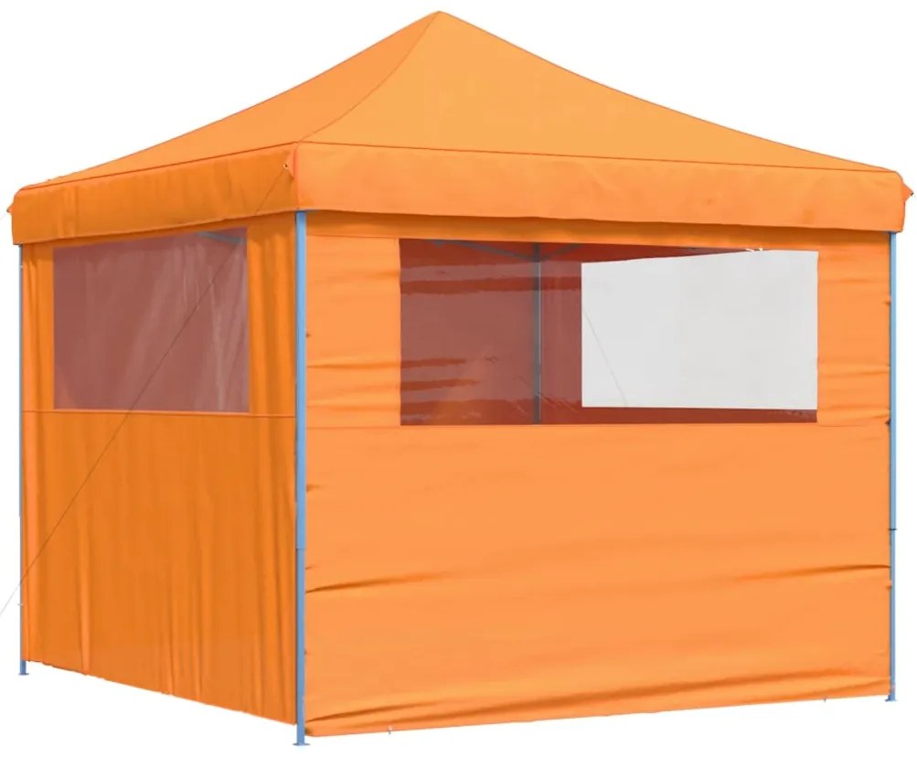 Tenda para festas pop-up dobrável c/ 4 paredes laterais laranja