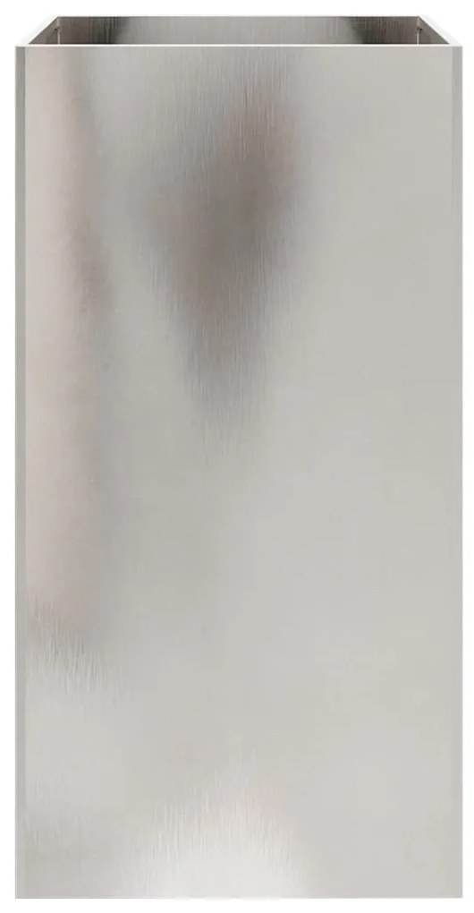 Vaso/floreira 42x38x75 cm aço inoxidável prateado